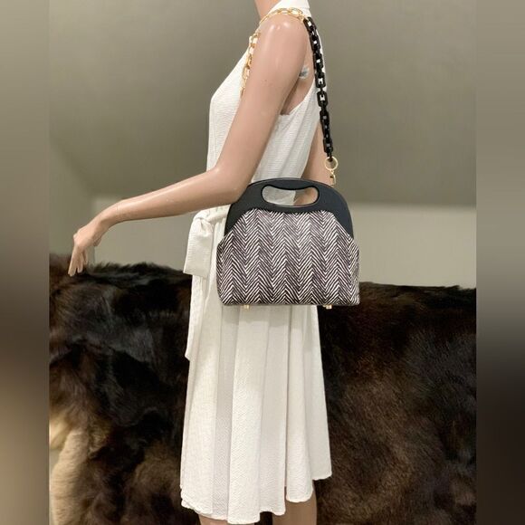 Handmade Genuine Calfskin Wooden Frame Satchel/Shoulder Bag/Crossbody - Picture 2 of 16